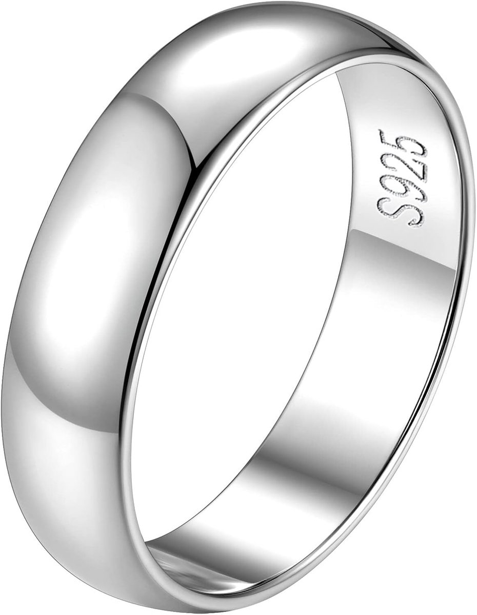 FindChic Silver Rings for Men and Women, 925 Partner Rings with Engraving, Personalised Engagement Ring, Width 5 mm - ShopVlot