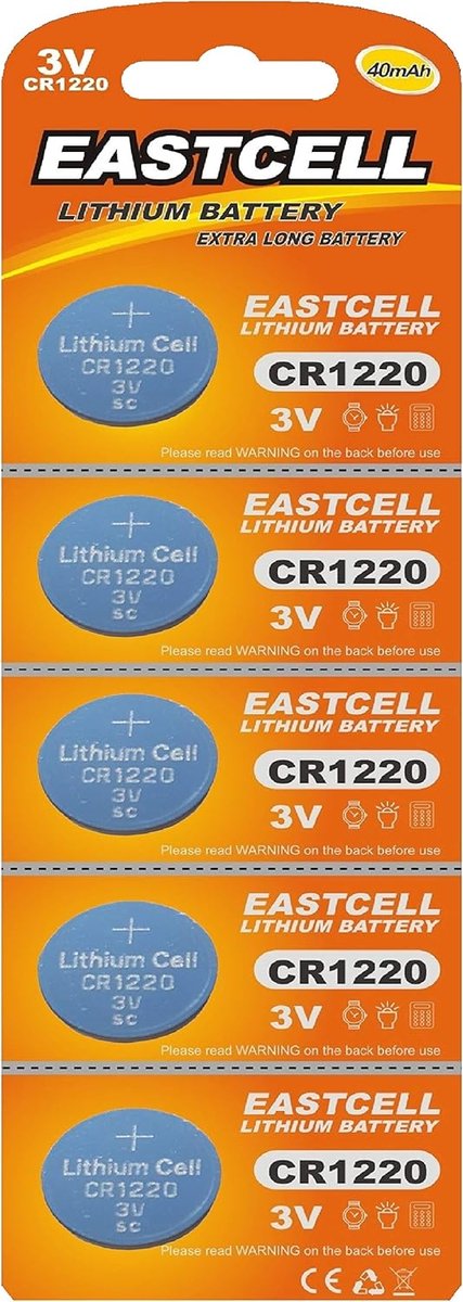 5 x CR1220 brand product Eunicell 3V lithium button cell disposable brand EASTCELL - ShopVlot