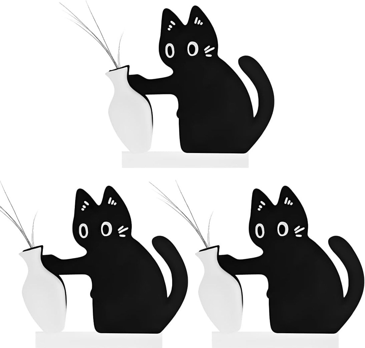 3-delige vaas met kattensnorharen,schattige decoratieve magneet,herdenkingsmagneet voor huisdieren,decoratie voor - ShopVlot