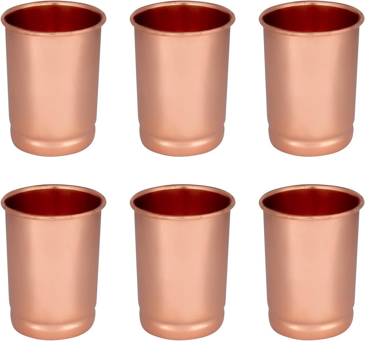 Zap Impex Pure Copper Plain Glass Moscow Mule Tumbler (Set of 6) - ShopVlot