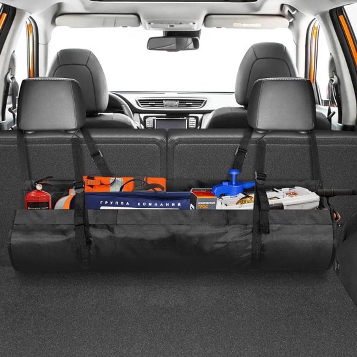 SnelShoppen - Trunk Organiser Auto - 1680D Oxford Stof - Grote Capaciteit Achterbank Organizer - Vouwbaar voor Auto's, SUV's, Vrachtwagens en Bestelwa