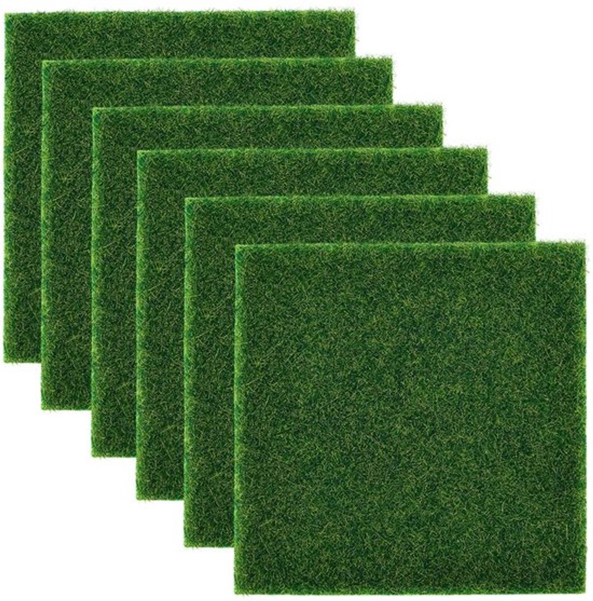 Set van 6 Kunstgras Tegels 15 x 15 cm voor Binnen en Buiten
