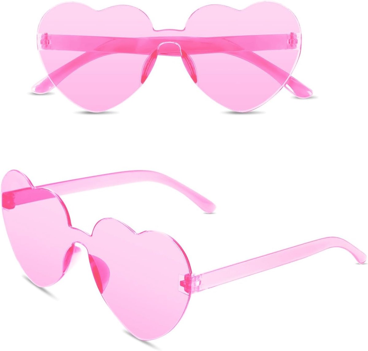 Hartvormige zonnebril - roze - 2 paar - trendy uitstraling - perfect voor festivals - ShopVlot