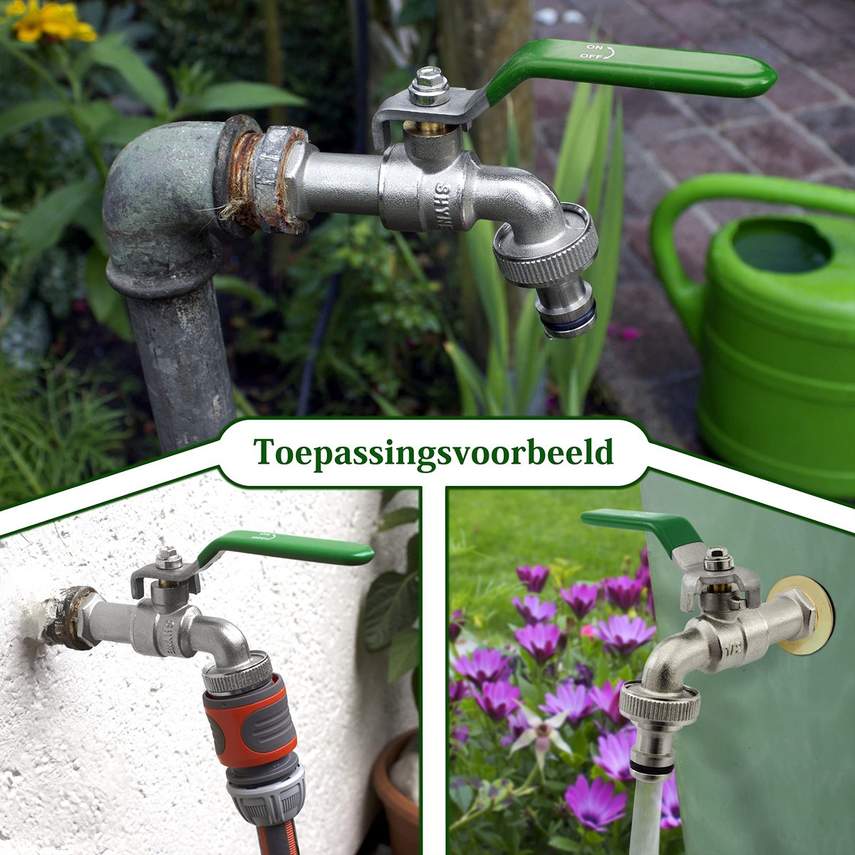 Slangkoppeling adapter 3/4 inch - messing roestvast - waterdicht - ideaal voor tuin en wasmachine - ShopVlot