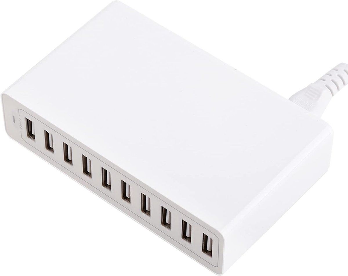 USB Oplaadstation 10 Poorten - 50W 10A Snellader - Reisvriendelijk Ontwerp - Ideaal voor Meerdere Apparaten - ShopVlot