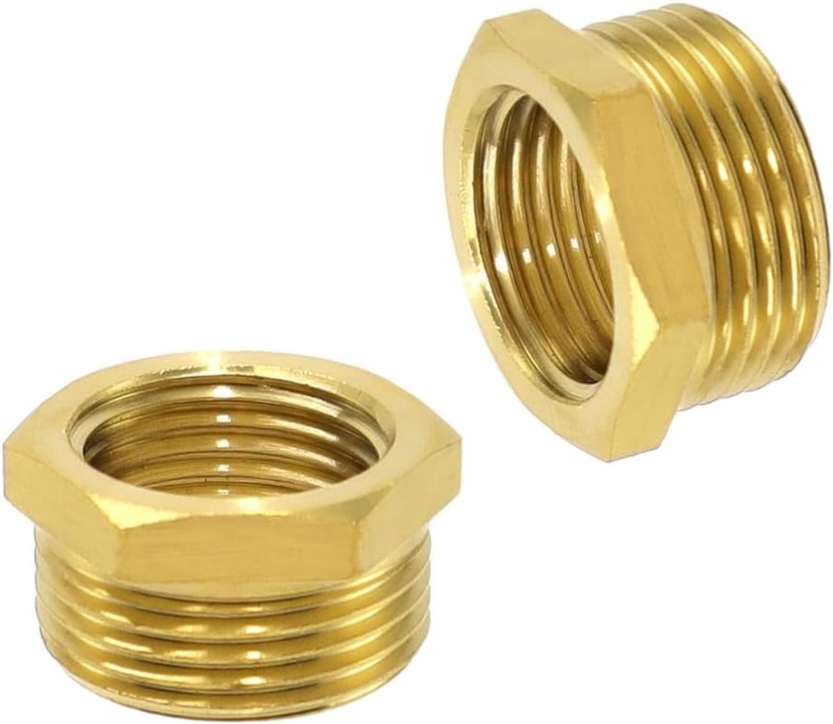 Koperen reducer 3/4 inch naar 1/2 inch - hexagon verbinding - hoge duurzaamheid - ideaal voor sanitair - ShopVlot