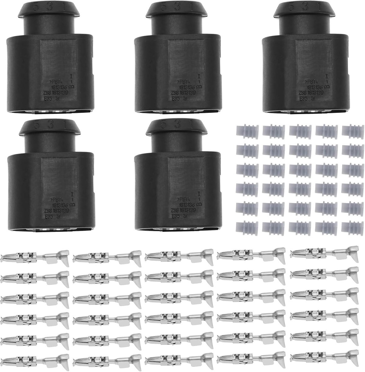 6 Pin autosensor connector - 5 stuks - inclusief terminals en afdichtpluggen - voor Volkswagen en Audi - ShopVlot