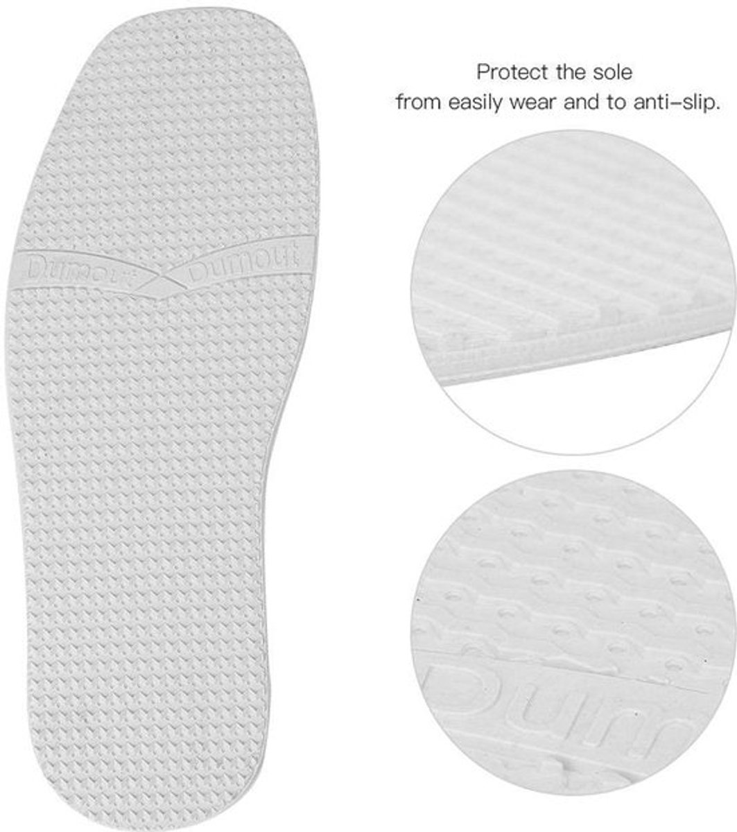 Reparatiezool Antislip - Natuurlijke Rubber - Slijtvaste Korrelzool - Verhoogde Zool - Wit - Geschikt voor Leren Schoenen - Schoenzool