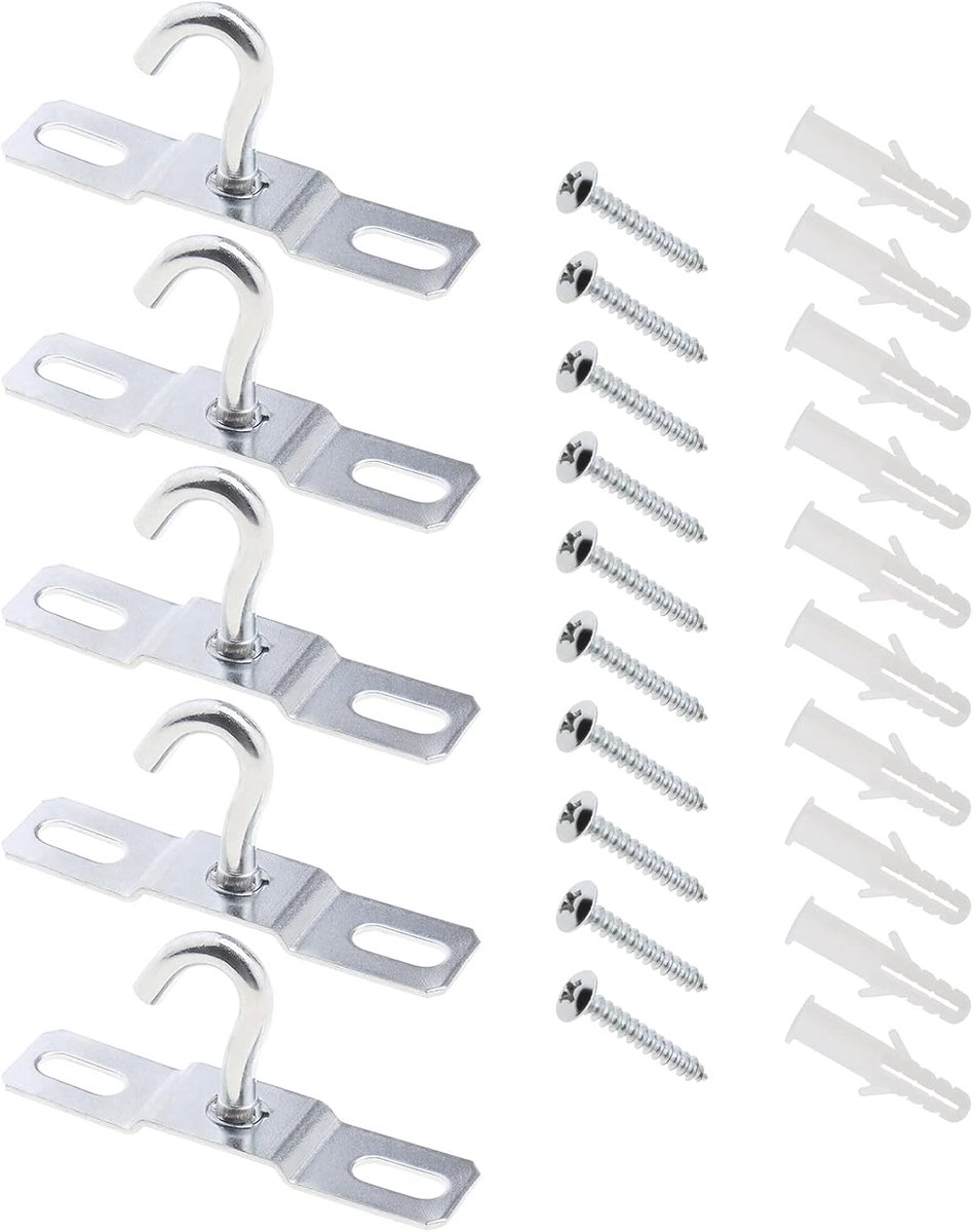 Metalen plafondhaak voor lampen - 76.8x17.5mm - roestvrij en duurzaam - ideaal voor kroonluchters en planten - ShopVlot