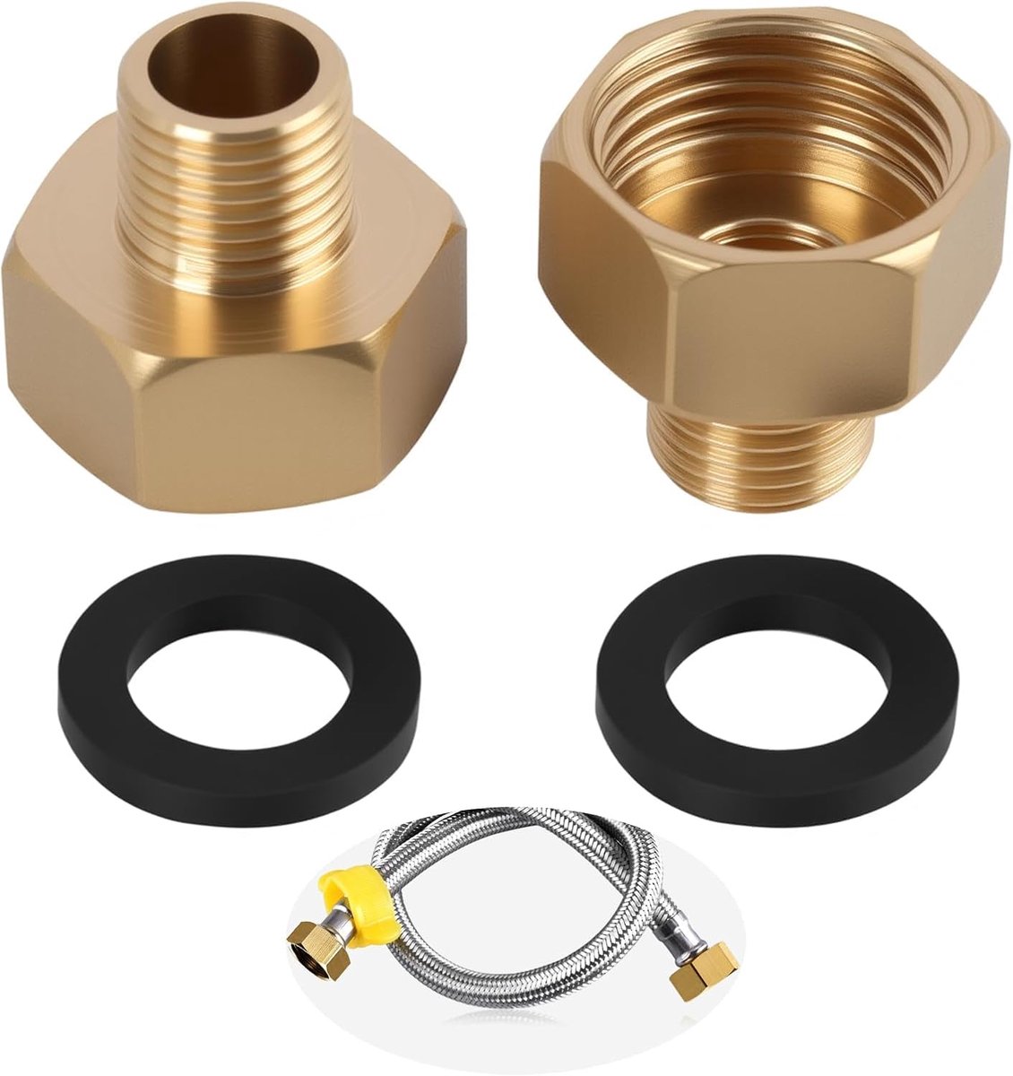LPG gas adapter 1/2" R x 1/4" - messing - sterke verbinding - veilig gebruik voor gasapparatuur - ShopVlot