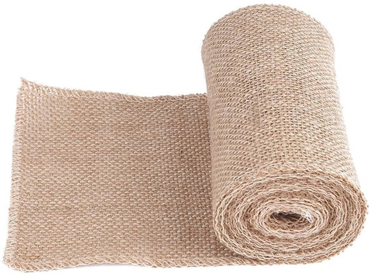Jute Rol - Duurzaam 100% Biologisch Afbreekbaar - Decoratieve Jute - Onkruidbarrière - Fijne Afwerking - Naadloze Stiksels - Decoratiestof