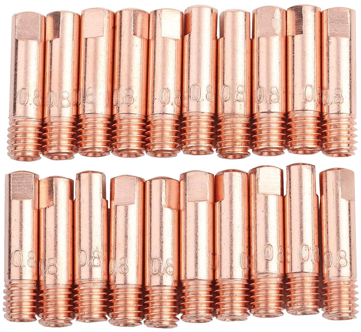 Weldpunten 20 stuks 0.8 mm - Koper contactpunten - Vervangingsonderdelen - Geschikt voor Binzel 15AK - ShopVlot