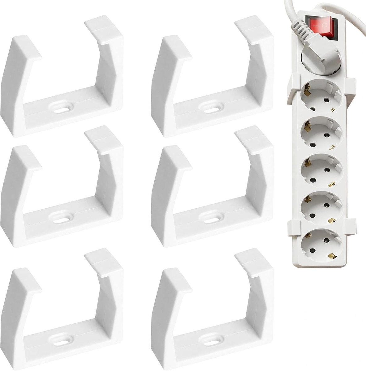 Stekkerdoos houder muur - 6 stuks - PLA - voor kabelbeheer in keuken en kantoor - ShopVlot