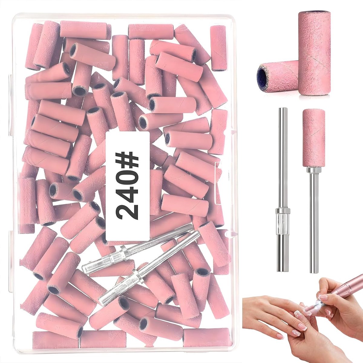Nagelschuurpunten 100 stuks - schuurbanden voor nagelschuurmachine - ultra complete set - professionele prestaties - ShopVlot