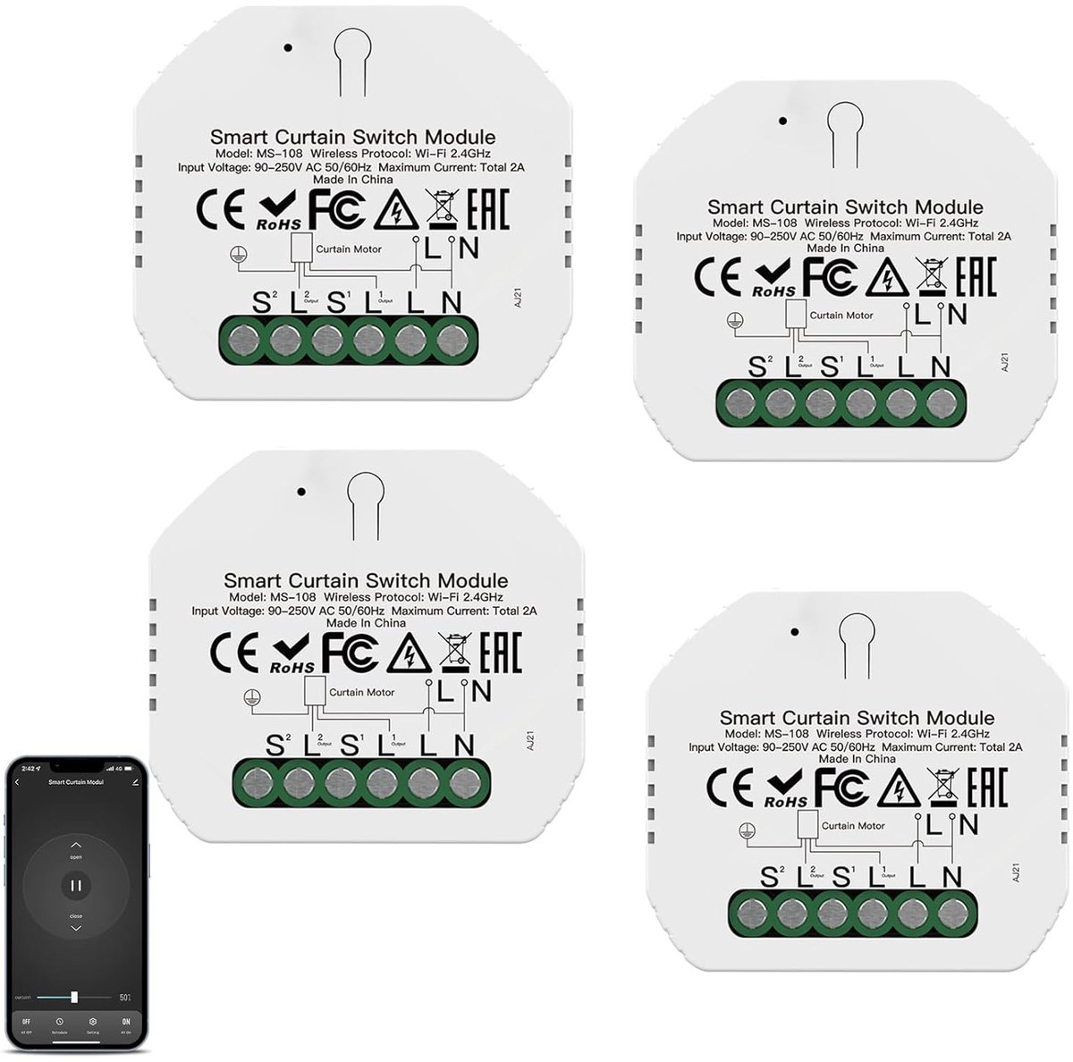 WiFi Shutter Switch - Module met procentfunctie - 2.4GHz Alexa Smart rolhuiskontrol - Eenvoudige bediening via app - ShopVlot