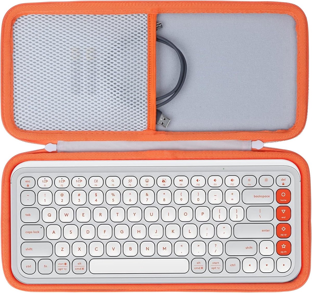 Lebakort Hard Case Compatible with Logitech POP ICON Keys Keyboard (White) - ShopVlot
