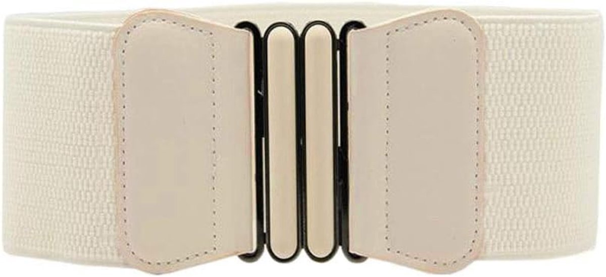 wide waist belt elastic band stretchy dress belt for women girls, beige - ShopVlot