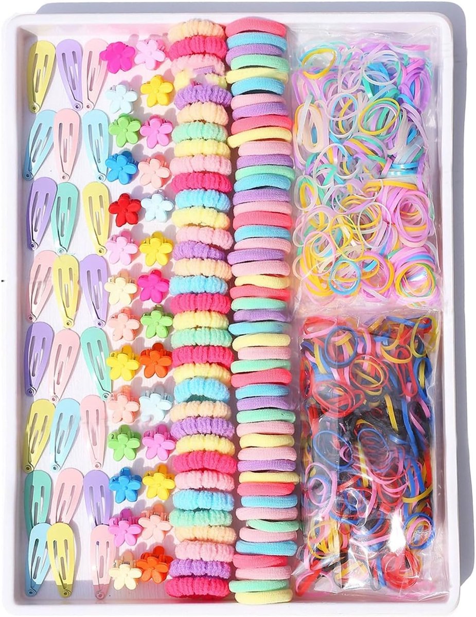 2160 Pieces Hair Accessories Set for Girls, Colourful Elastic Hair Bands, Mini Seamless Hair Bobbles, Multi-Color Soft - ShopVlot