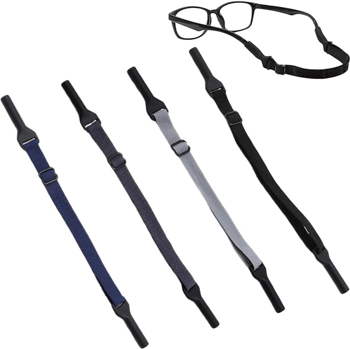 4 stuks verstelbare riemen, elastische brilband, verstelbare brilband, voor dames, heren en kinderen - ShopVlot