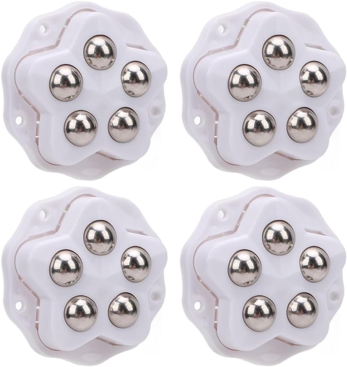 4 pieces furniture castors with 5 balls each, small furniture castors with safety brake, ball castors, heavy load for - ShopVlot