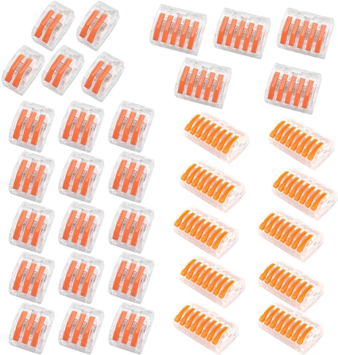 35 pieces cable connectors, cable clips, electric chandelier clamps with control lever, electric clamps, set of 4 mm² - ShopVlot