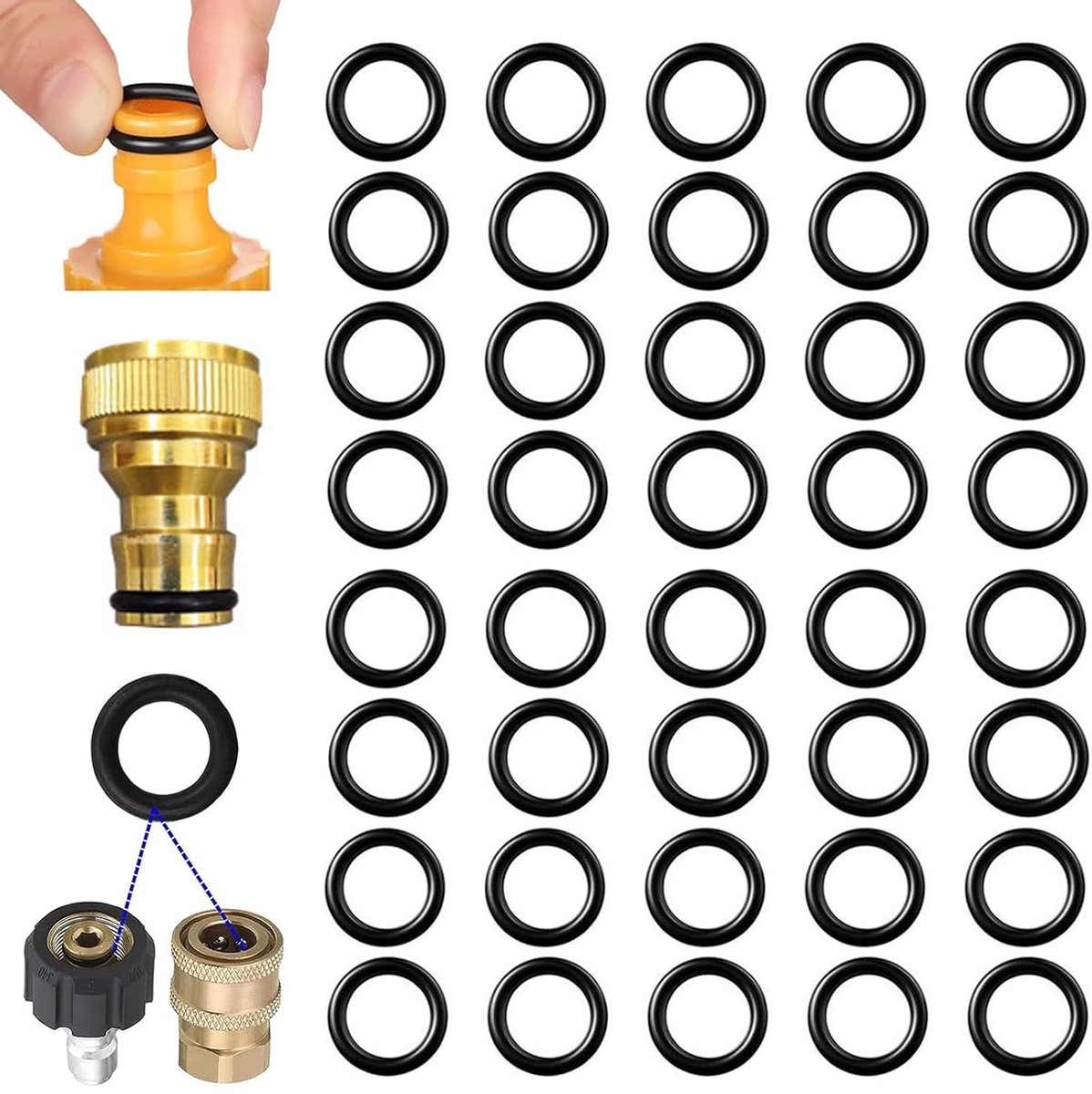 60 stuks O-ringen voor G 1/2 inch tuin insteeksystemen, siliconen afdichtringen compatibel met kraanaansluiting en - ShopVlot