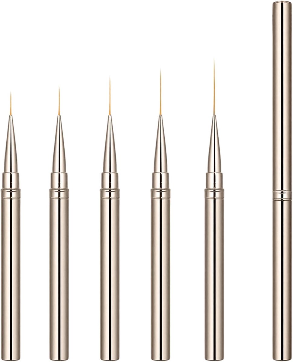 Nail Art Liner Borstels 5 Stuks - Professionele Detail Borstels - Voor Gel Polish en Ingewikkelde Patronen - ShopVlot