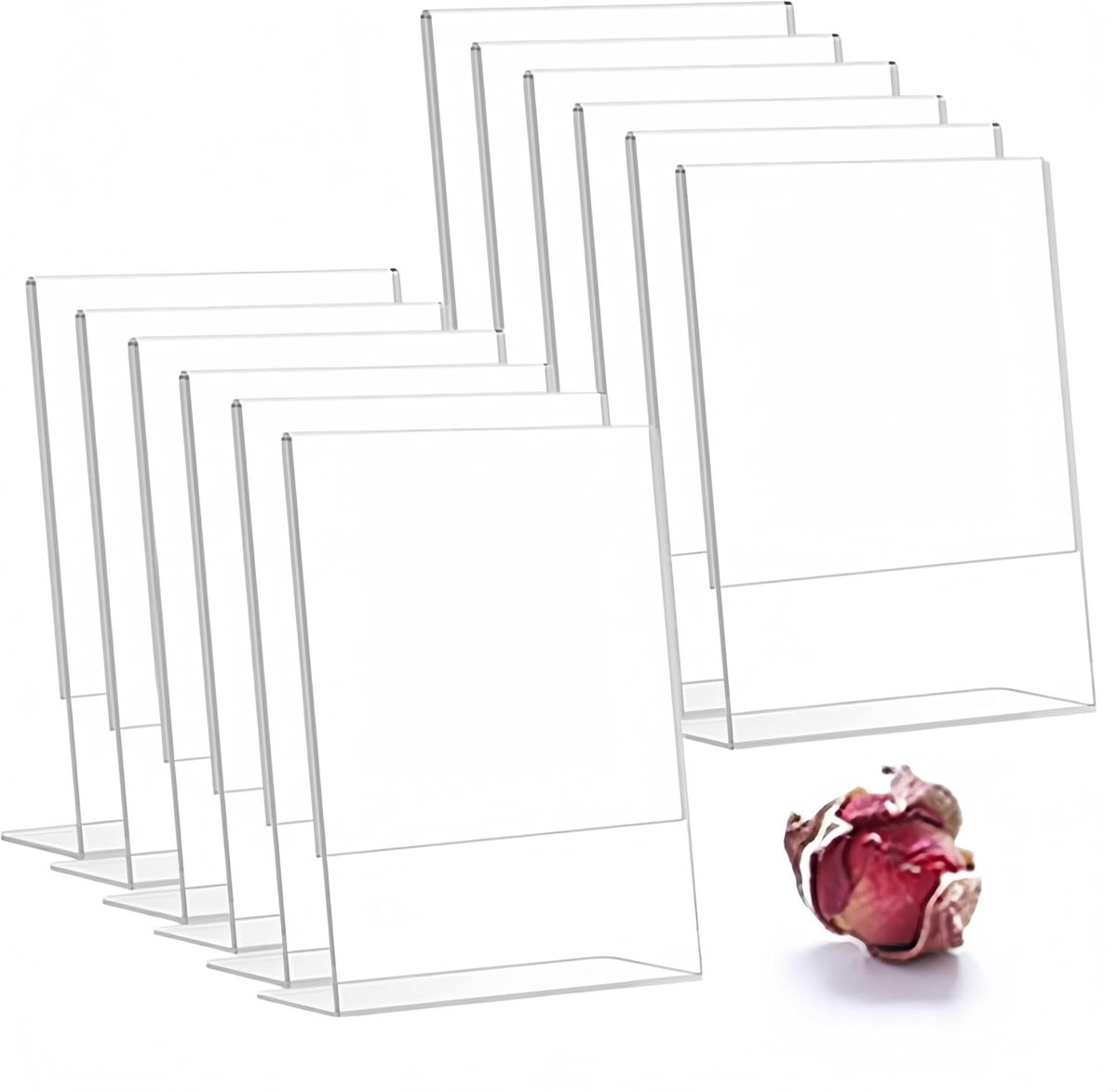 Tafelstandaard A6 - transparant acryl - L-vormig - perfect voor restaurant en kantoor - ShopVlot
