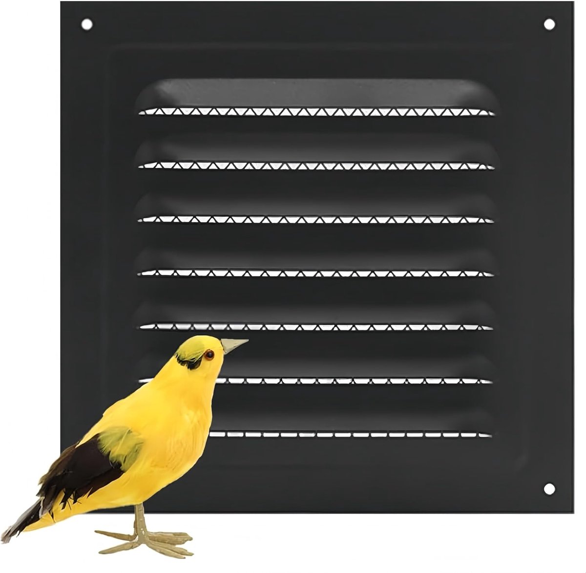 Ventilatie rooster 15 x 15 cm - staal - met geïntegreerd muggennet - ideale luchtcirculatie voor buiten - ShopVlot