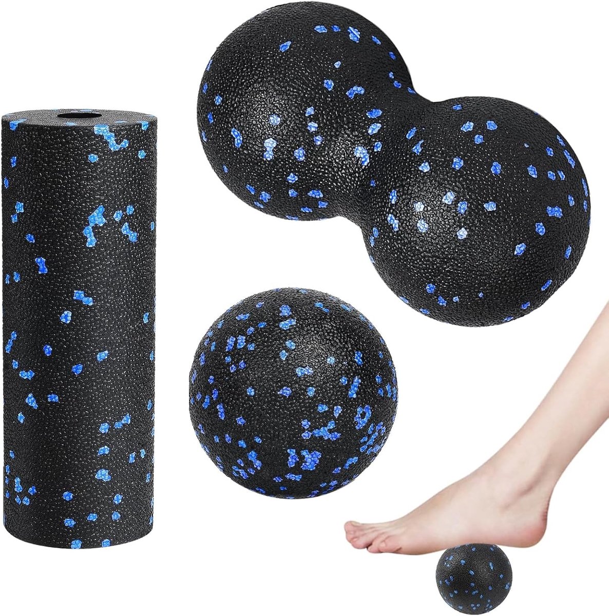 Fitness Massage Ball Set 3 Stuks - Foam Roller - Myofasciale Ontspanning - Ideaal voor Triggerpoint Therapie - ShopVlot