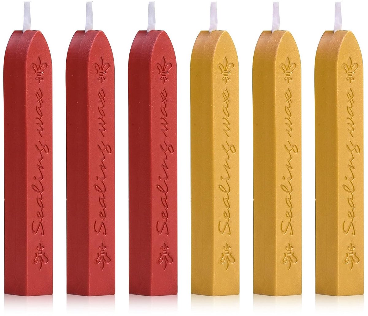 Seal Wax Set 6 Stuks - 3 x Goud en 3 x Wijnrood - Retro Vintage Look - Perfect voor Enveloppen en Uitnodigingen - ShopVlot