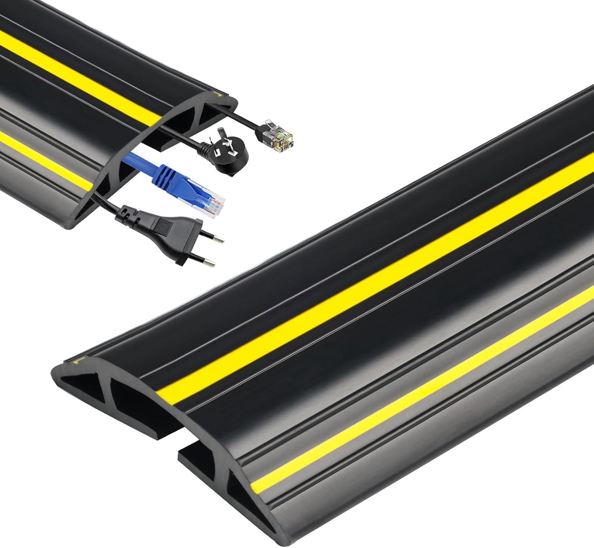 Kabelgoot Onder Plat - 2m PVC Kabelbrug Onder - 3 Onderkanalen voor Kabels - Bescherming voor Thuis en Kantoor - ShopVlot