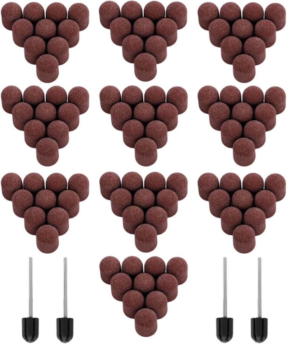 Slijpdoppen 100 stuks - Nagelfrees met 4 slijpas - 120# voor eeltverwijdering - Perfect voor nagelmodellering - ShopVlot