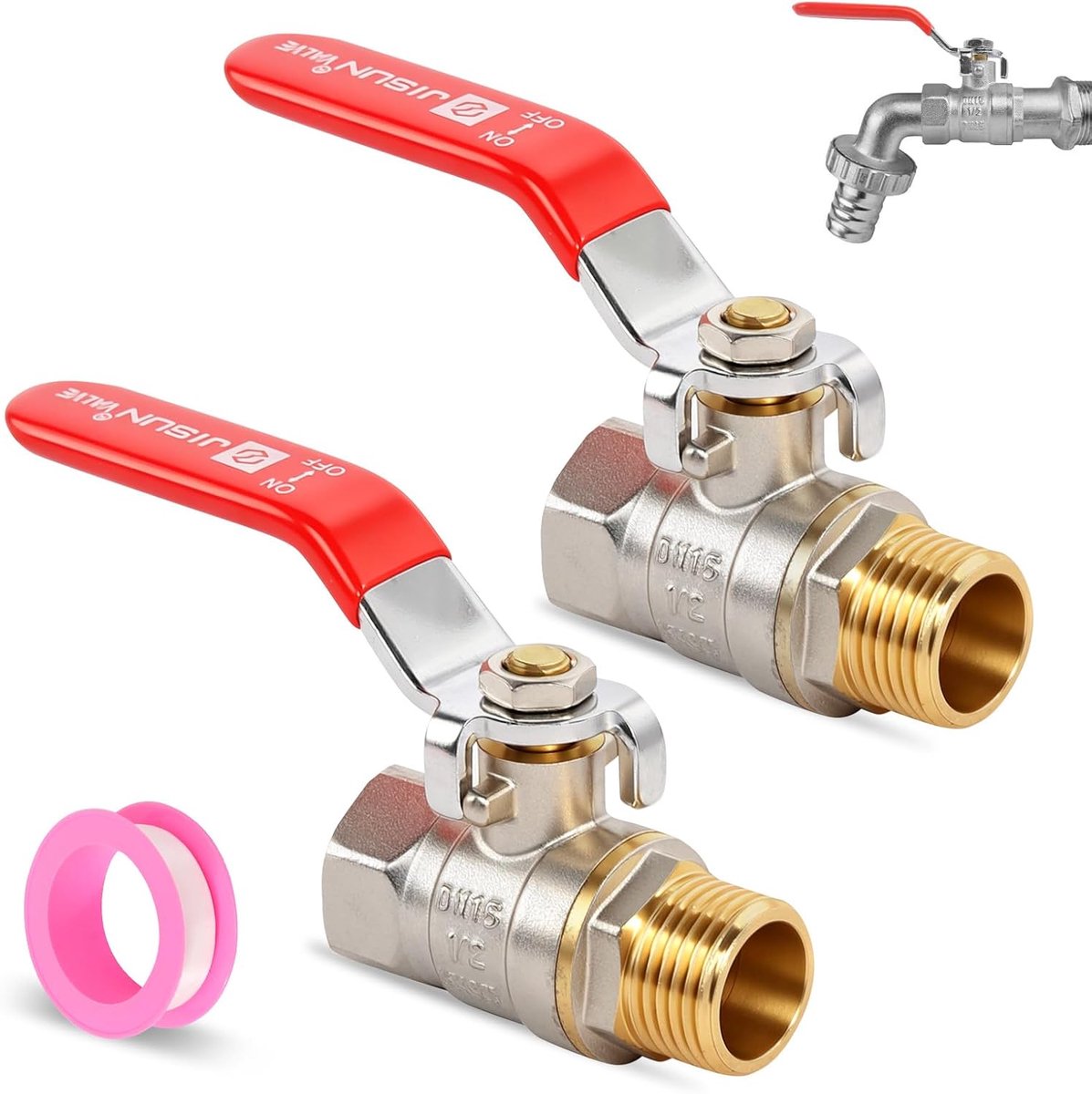 Kogelklep 1/2 inch - Messing afsluitklep - PN25 drukbestendig - Inclusief sealing tape - ShopVlot