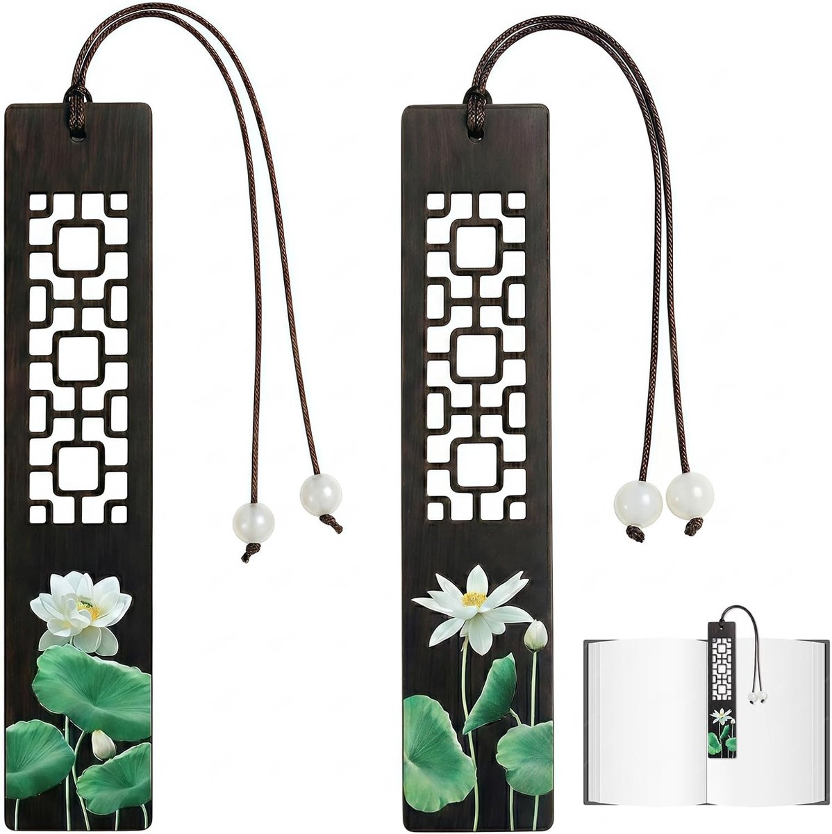 Houten boekenleggers set van 2 - handgemaakt natuurlijk hout - vintage design - perfect cadeau voor leesliefhebbers - ShopVlot