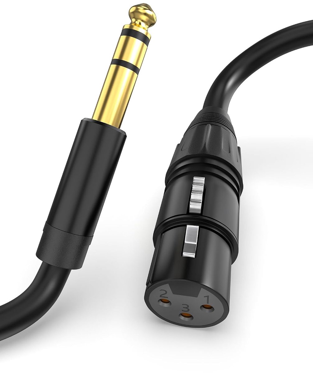 TRS naar XLR-kabel 1 m - 6,35 mm TRS-stekker - uitgebalanceerd - ideaal voor audioverbindingen - ShopVlot