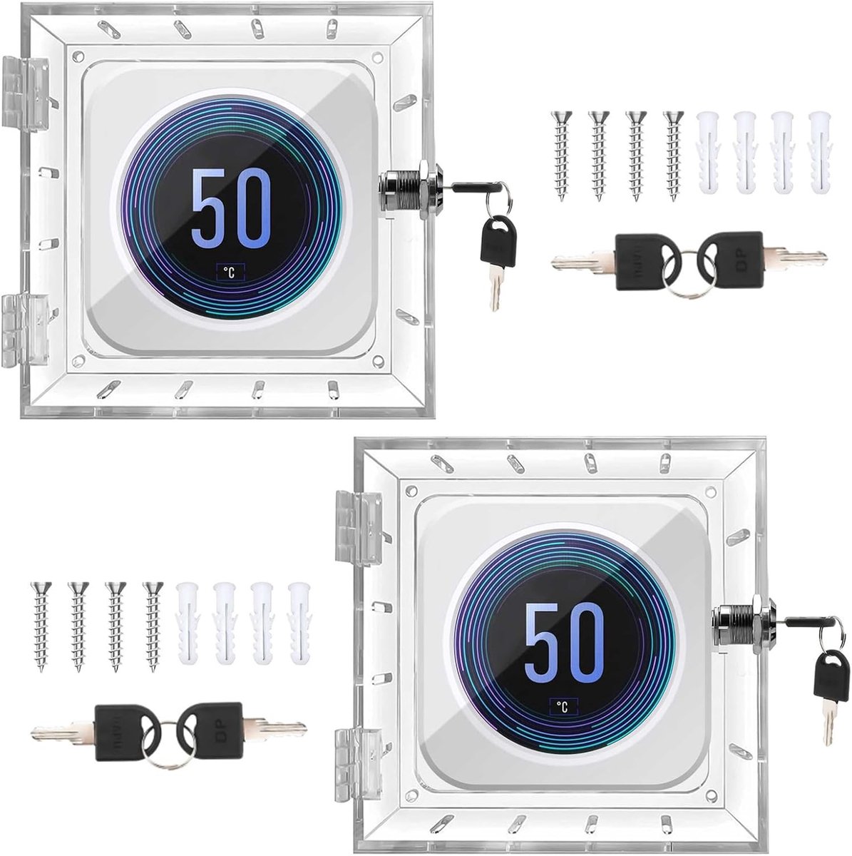 Thermostaat Lock Box - Transparant - Universele Thermostaatbescherming - Gemakkelijk af te lezen - ShopVlot