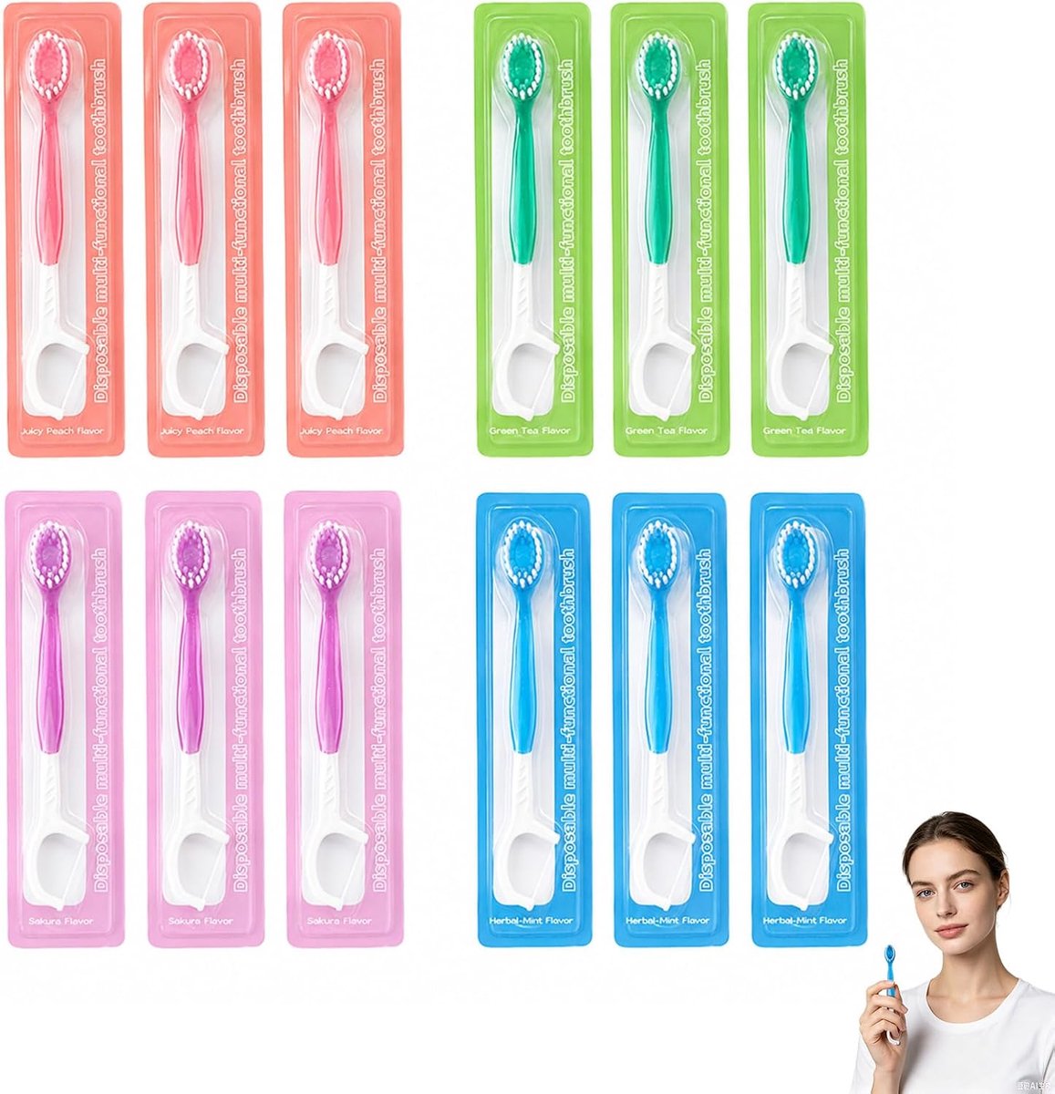 tandenborstel set 12-delig - 5-in-1 design - met tandpasta en accessoires - ideaal voor reizen - ShopVlot