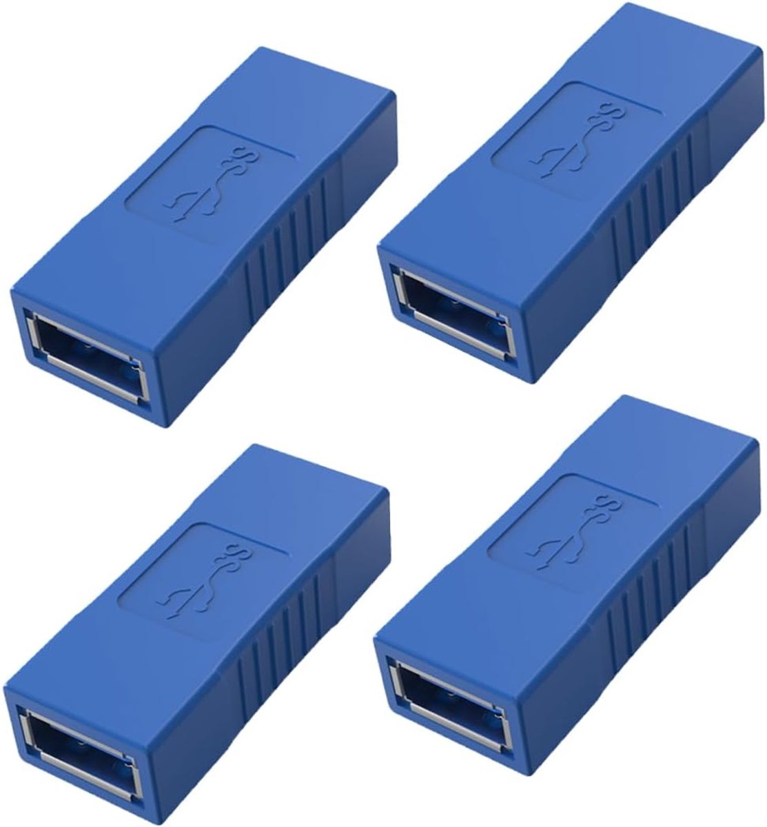 USB 3.0 female to female adapter - 4 stuks - verleng kabel - stabiele verbinding - ShopVlot