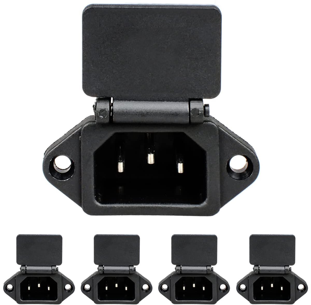 C14 paneelmontage stekkeradapter - 3-pins IEC inbouwplug - AC 250V 10A - voor elektrische apparatuur - ShopVlot