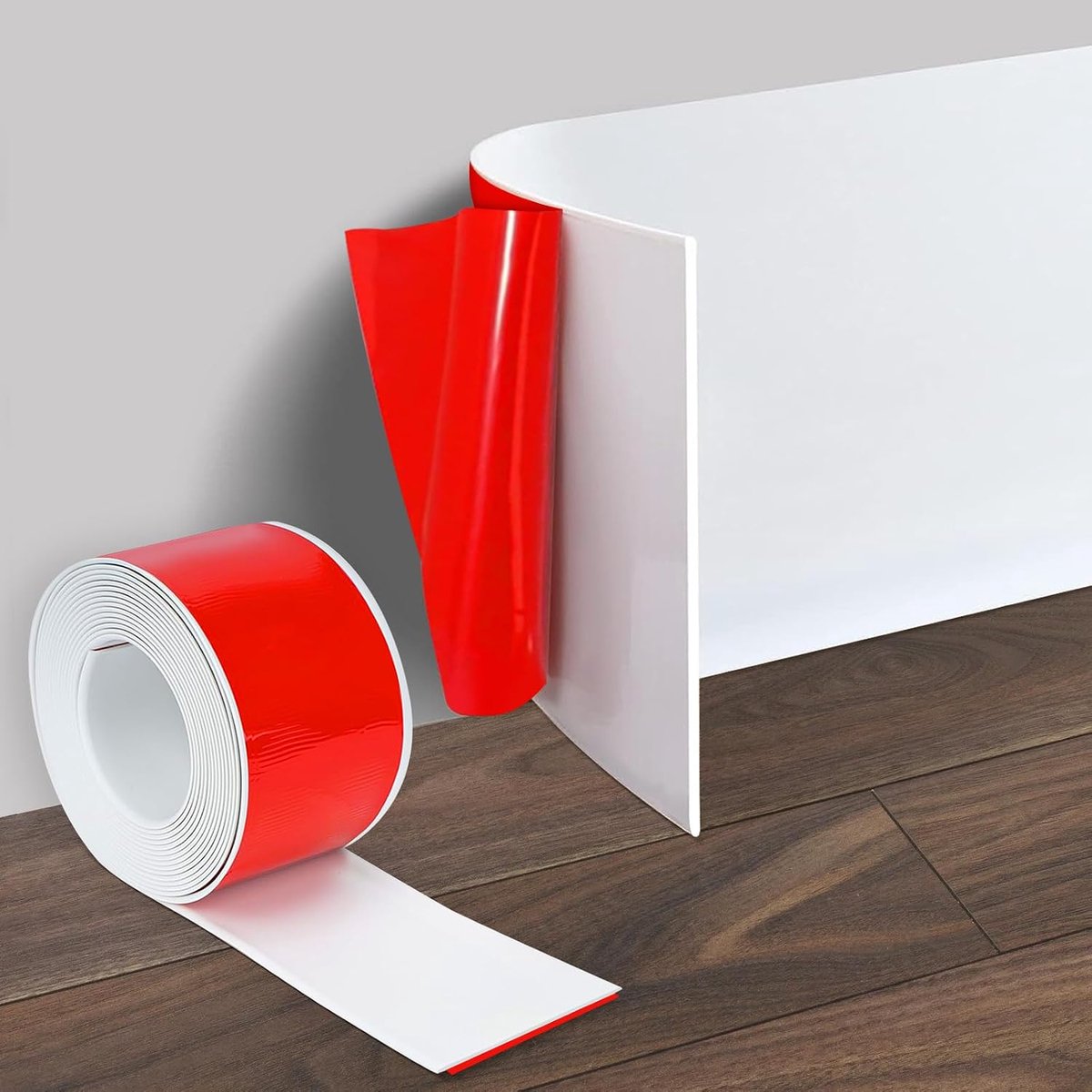 Sokkelbord zelfklevend 10cm x 5m - PVC zacht sokkelbord - Flexibel en eenvoudig te snijden - ShopVlot
