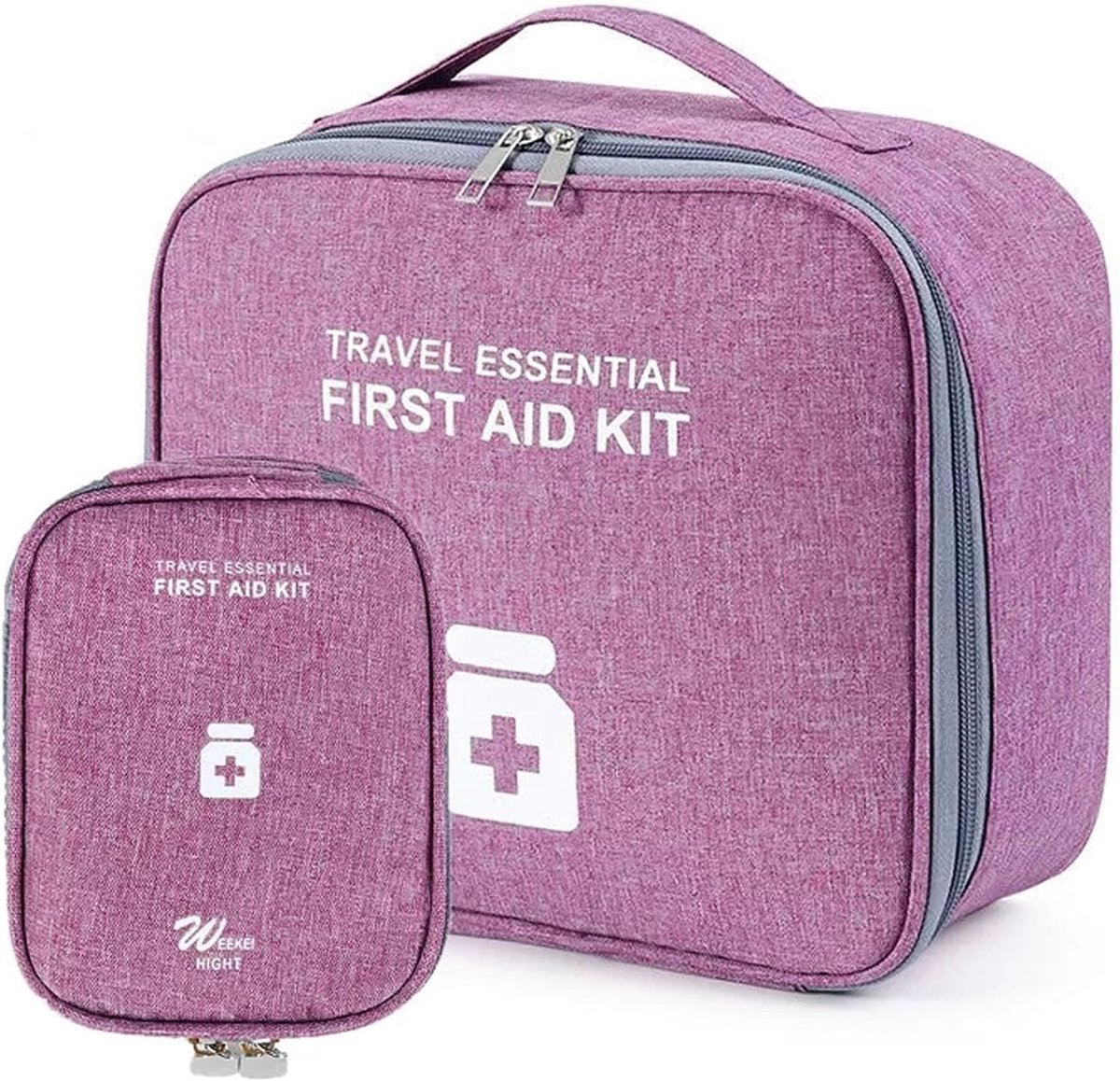 Medicijntas set - Grote en kleine medicijntas - Paars en lila - Handig voor thuis en reizen - ShopVlot