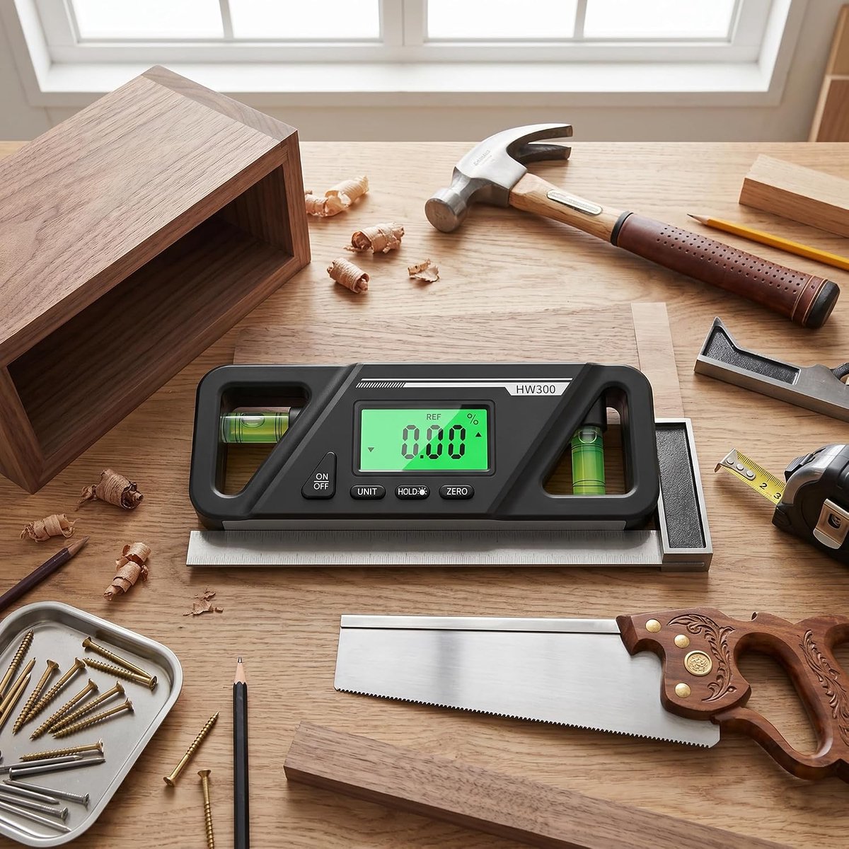 Digitale gradenboog hoekmeter - Verlicht LCD-display - Multifunctioneel meetinstrument - Ideaal voor houtbewerking - ShopVlot