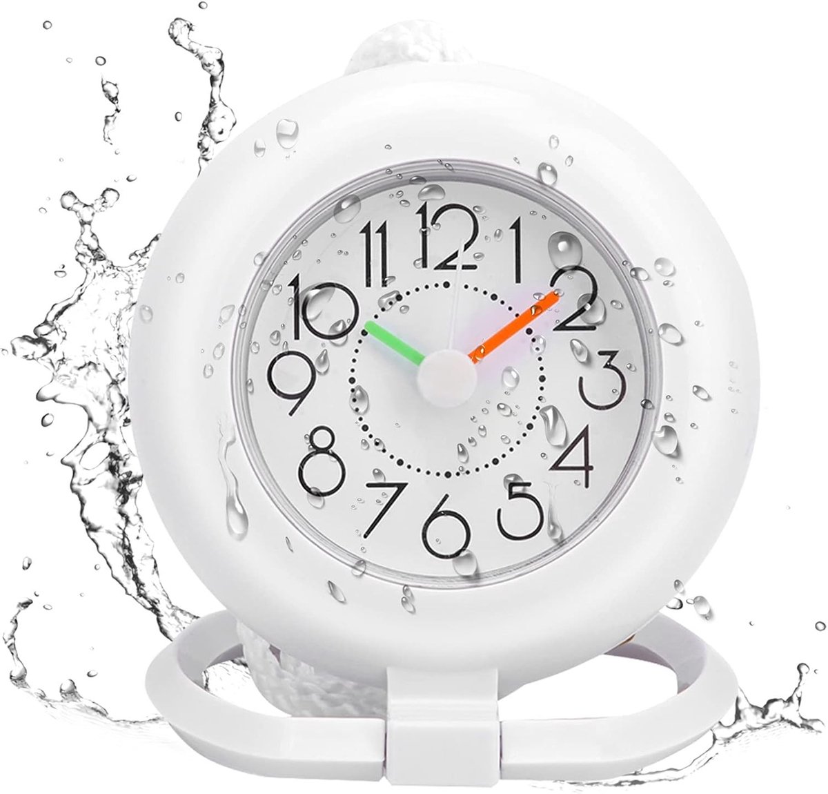SnelShoppen - Waterproof Bathroom Clock - Digitale Wandklok voor Badkamer, Keuken en Douche - Klein en Betrouwbaar - Wit - Tijdbeheer en Decoratie