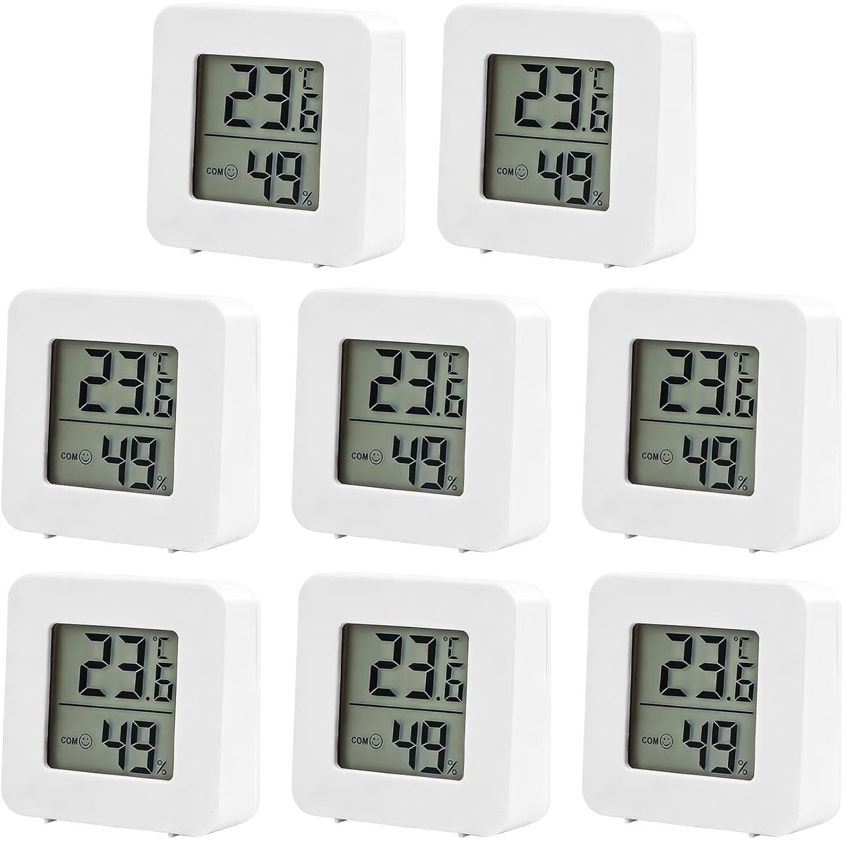 digitale mini-thermometer 8 stuks - hygrometer met smiley - zeer nauwkeurig - ideaal voor babykamer - ShopVlot