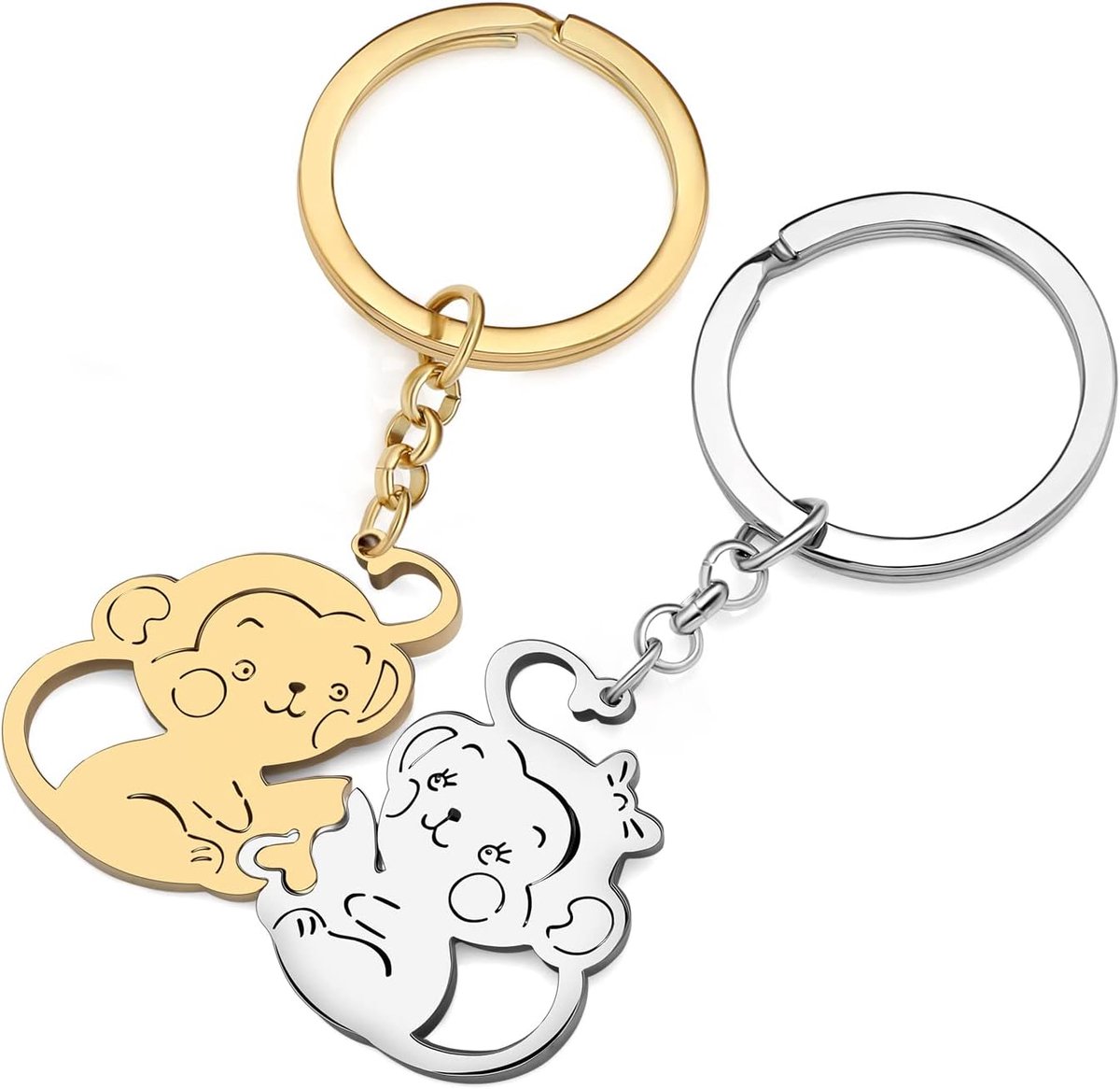 Sleutelhanger Gorilla - Roestvrij staal - Grappige aap - Perfect cadeau voor vrouwen - ShopVlot