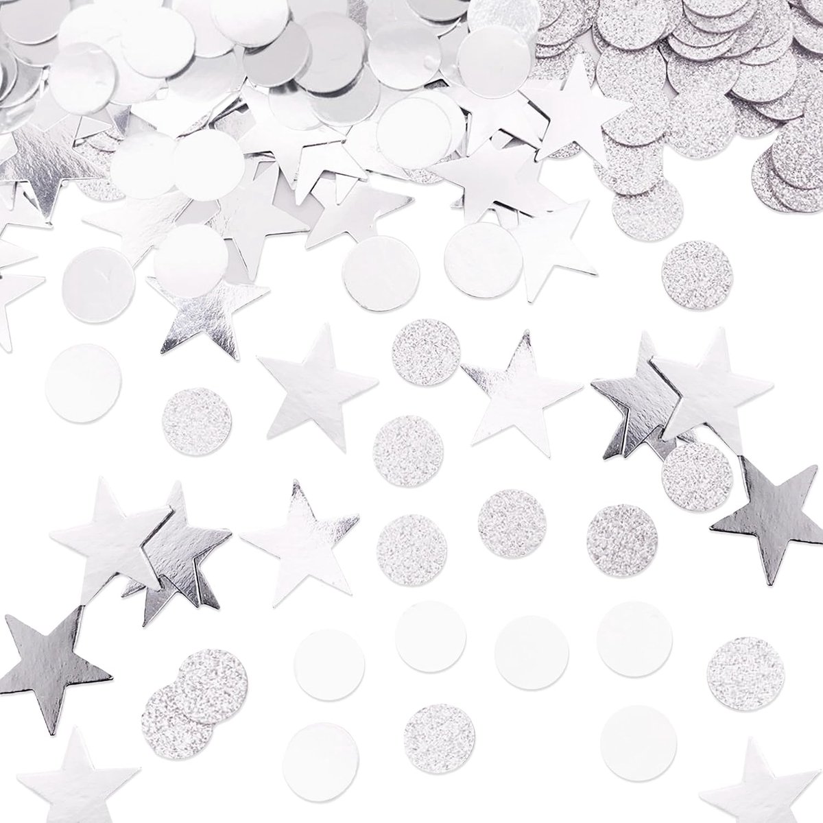 Glitter confetti 400 stuks - sterren en ronde vormen - kerstversiering - feestelijke tafeldecoratie - ShopVlot