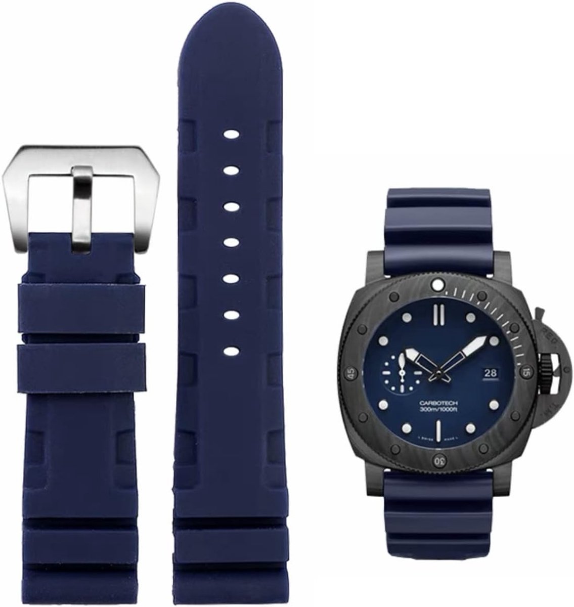 Watch Bands for Panerai 22mm,24mm Premium Quality Waterproof Silicone Choose Color-width Rubber Belts Rubber - ShopVlot