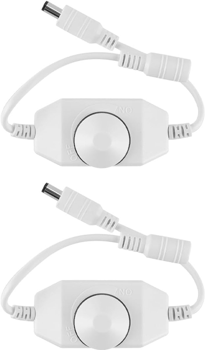 COB strip dimmer switch kabel 2pcs - PWM controller 12V-24V - 3A in-line dimmer - verstelbare helderheid - ShopVlot