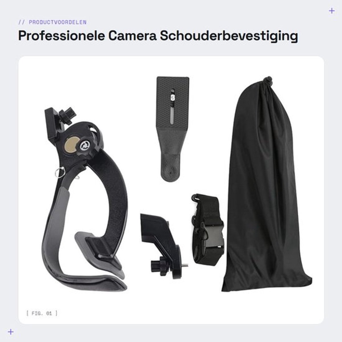 Schouderbevestiging Professionele Videofotografie - Camera Bevestiging - Schoudermontage - Draagtas - Verbindingsplaat - Maximaal Draagvermogen 6 KG - Camera Rig